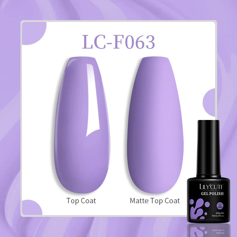 184 Colors 7ML Gel Nail Polish Purple Glitter Sequins Manicure Base Matte Top Coat Soak off LED UV Nail Art Gel Varnish