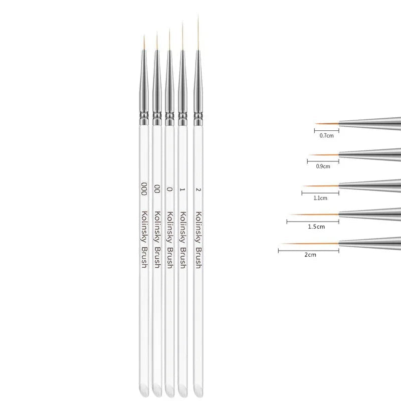 12Pcs Nail Art Brushes, Nail Art Tool Set, Dotting Tools, Dust Brush,Striping Brushes for Long Lines, Drawing Pen for Gel Polish