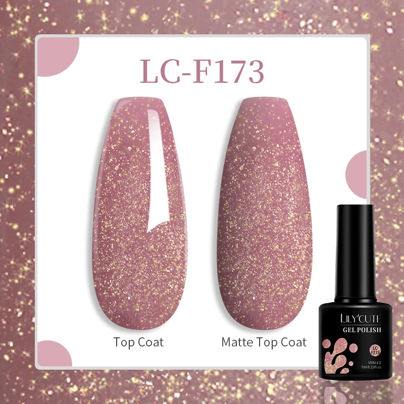 184 Colors 7ML Gel Nail Polish Purple Glitter Sequins Manicure Base Matte Top Coat Soak off LED UV Nail Art Gel Varnish