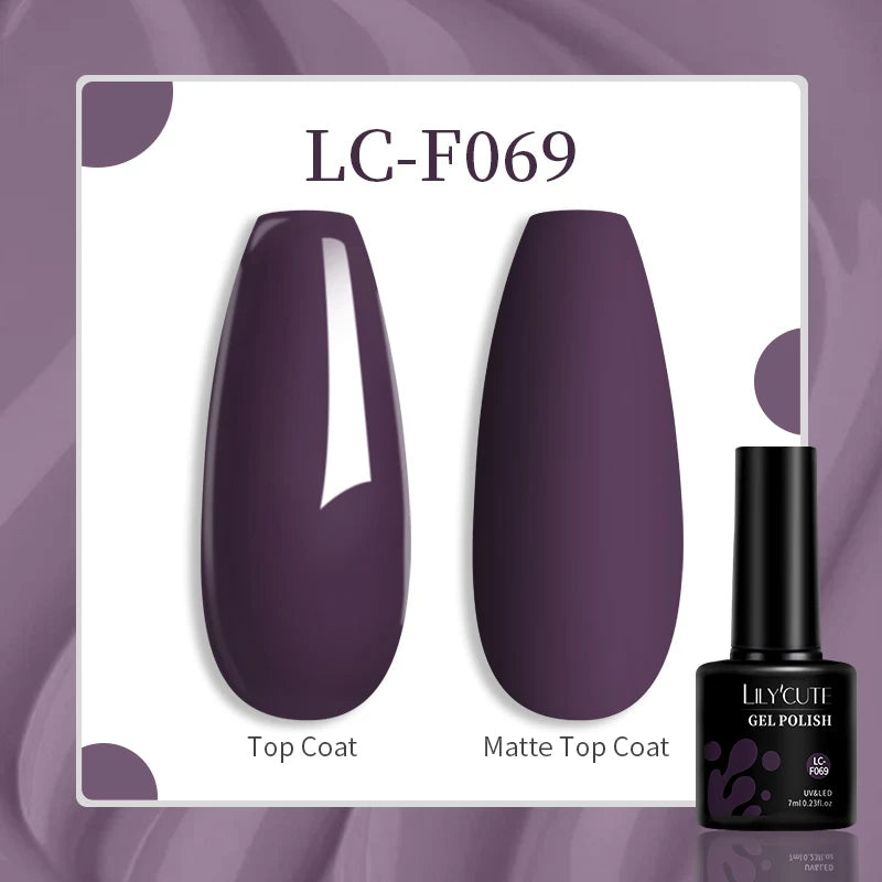 184 Colors 7ML Gel Nail Polish Purple Glitter Sequins Manicure Base Matte Top Coat Soak off LED UV Nail Art Gel Varnish