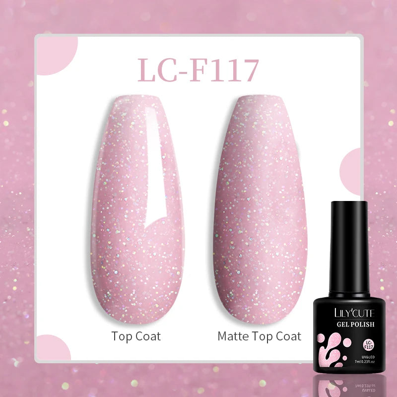 184 Colors 7ML Gel Nail Polish Purple Glitter Sequins Manicure Base Matte Top Coat Soak off LED UV Nail Art Gel Varnish