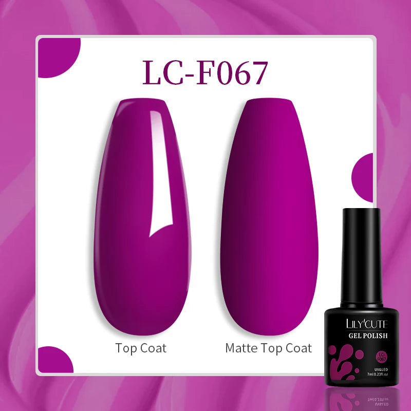 184 Colors 7ML Gel Nail Polish Purple Glitter Sequins Manicure Base Matte Top Coat Soak off LED UV Nail Art Gel Varnish
