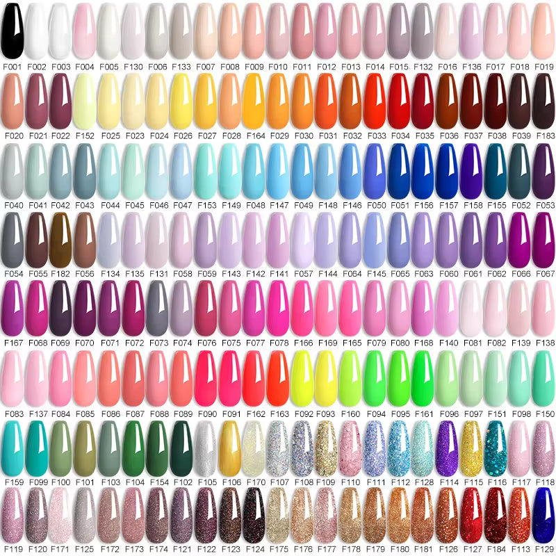 184 Colors 7ML Gel Nail Polish Purple Glitter Sequins Manicure Base Matte Top Coat Soak off LED UV Nail Art Gel Varnish