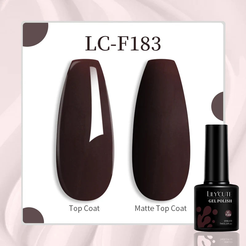 184 Colors 7ML Gel Nail Polish Purple Glitter Sequins Manicure Base Matte Top Coat Soak off LED UV Nail Art Gel Varnish